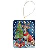 Italian Greyhound Christmas Reindeer Porcelain Ornament Christmas Tree Hanging Decorations for Home Christmas Holiday, Rectangle, Gift, Multicolor
