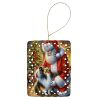 Sheltie and Santa Claus Porcelain Ornament Christmas Tree Hanging Decorations for Home Christmas Holiday, Rectangle, Gift, Multicolor