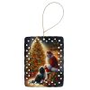 Tibetan Terrier and Santa Claus Porcelain Ornament Christmas Tree Hanging Decorations for Home Christmas Holiday, Rectangle, Gift, Multicolor