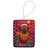 Briard Holiday Christmas Porcelain Ornament Christmas Tree Hanging Decorations for Home Christmas Holiday, Rectangle, Gift, Multicolor