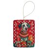 Dalmatian Holiday Christmas Porcelain Ornament Christmas Tree Hanging Decorations for Home Christmas Holiday, Rectangle, Gift, Multicolor