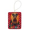 Airedale Terrier Holiday Christmas Porcelain Ornament Christmas Tree Hanging Decorations for Home Christmas Holiday, Rectangle, Gift, Multicolor