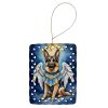 German Shepherd My Angel Porcelain Ornament Christmas Tree Hanging Decorations for Home Christmas Holiday, Rectangle, Gift, Multicolor