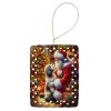 Havanese and Santa Claus Porcelain Ornament Christmas Tree Hanging Decorations for Home Christmas Holiday, Rectangle, Gift, Multicolor