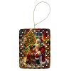 Rhodesian Ridgeback and Santa Claus Porcelain Ornament Christmas Tree Hanging Decorations for Home Christmas Holiday, Rectangle, Gift, Multicolor