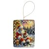 Chihuahua and Santa Claus Porcelain Ornament Christmas Tree Hanging Decorations for Home Christmas Holiday, Rectangle, Gift, Multicolor