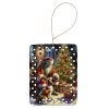 Brittany and Santa Claus Porcelain Ornament Christmas Tree Hanging Decorations for Home Christmas Holiday, Rectangle, Gift, Multicolor
