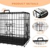 Dog Crate, 42 Inch Large Dog Cage with Divider and Plastic Leak-Proof Pan Tray, Double Door Folding Metal Wire Cage for Indoor, Outdoor, and Travel