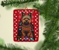 Cairn Terrier Holiday Christmas Porcelain Ornament Christmas Tree Hanging Decorations for Home Christmas Holiday, Rectangle, Gift, Multicolor