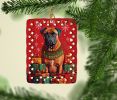 Bullmastiff Holiday Christmas Porcelain Ornament Christmas Tree Hanging Decorations for Home Christmas Holiday, Rectangle, Gift, Multicolor