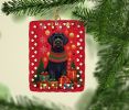 Black Russian Terrier Holiday Christmas Porcelain Ornament Christmas Tree Hanging Decorations for Home Christmas Holiday, Rectangle, Gift, Multicolor