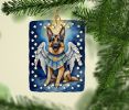German Shepherd My Angel Porcelain Ornament Christmas Tree Hanging Decorations for Home Christmas Holiday, Rectangle, Gift, Multicolor