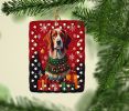 Brittany Spaniel Holiday Christmas Porcelain Ornament Christmas Tree Hanging Decorations for Home Christmas Holiday, Rectangle, Gift, Multicolor
