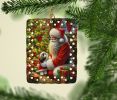 Shih Tzu and Santa Claus Porcelain Ornament Christmas Tree Hanging Decorations for Home Christmas Holiday, Rectangle, Gift, Multicolor