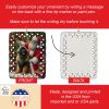 Leonberger and Santa Claus Porcelain Ornament Christmas Tree Hanging Decorations for Home Christmas Holiday, Rectangle, Gift, Multicolor