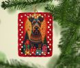 Airedale Terrier Holiday Christmas Porcelain Ornament Christmas Tree Hanging Decorations for Home Christmas Holiday, Rectangle, Gift, Multicolor