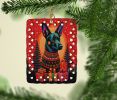 Australian Kelpie Holiday Christmas Porcelain Ornament Christmas Tree Hanging Decorations for Home Christmas Holiday, Rectangle, Gift, Multicolor