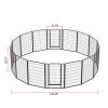 16 Panels Heavy Duty Metal Playpen with door,39.37"H Dog Fence Pet Exercise Pen for Outdoor