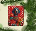 American English Coonhound Holiday Christmas Porcelain Ornament Christmas Tree Hanging Decorations for Home Christmas Holiday, Rectangle, Gift