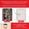 Bedlington Terrier and Santa Claus Porcelain Ornament Christmas Tree Hanging Decorations for Home Christmas Holiday, Rectangle, Gift, Multicolor