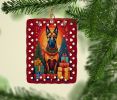 Belgian Malinois Holiday Christmas Porcelain Ornament Christmas Tree Hanging Decorations for Home Christmas Holiday, Rectangle, Gift, Multicolor