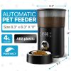 Automatic Cat Feeders for Indoor Cats with Timer. 4L Capacity Black Automatic Cat Feeder with Timer