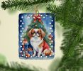 Japanese Chin Christmas Reindeer Porcelain Ornament Christmas Tree Hanging Decorations for Home Christmas Holiday, Rectangle, Gift, Multicolor