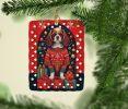 Cavalier Spaniel Holiday Christmas Porcelain Ornament Christmas Tree Hanging Decorations for Home Christmas Holiday, Rectangle, Gift, Multicolor