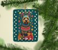 Australian Terrier Holiday Christmas Porcelain Ornament Christmas Tree Hanging Decorations for Home Christmas Holiday, Rectangle, Gift, Multicolor