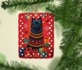 German Spitz Holiday Christmas Porcelain Ornament Christmas Tree Hanging Decorations for Home Christmas Holiday, Rectangle, Gift, Multicolor