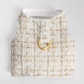 Chantel Tweed Dog Coat (Color: Cream, size: SM)