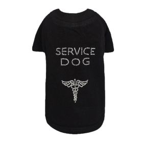 Service Dog Tee (Color: Black, size: XXS)