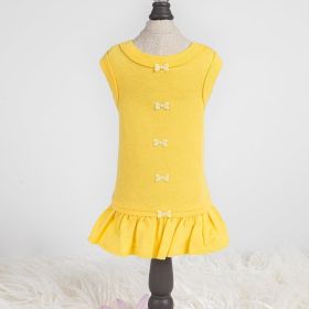 Candy Bow Dog Dress Collection (Color Option: Yellow, size: XXS)