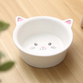 Ceramic Small Cat Face Shape Pet Food Bowl Cat Bowl Dog Bowl Universal And Easy To Clean (Style: Pots)
