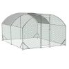 Large Chicken Coop Metal Chicken Run with Waterproof and Anti-UV Cover