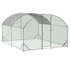 Large Chicken Coop Metal Chicken Run with Waterproof and Anti-UV Cover (size: 10 x 13 ft.)