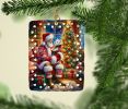Westie and Santa Claus Porcelain Ornament Christmas Tree Hanging Decorations for Home Christmas Holiday, Rectangle, Gift, Multicolor