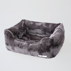 Luxe Dog Bed Collection (Color Option: Pewter, size: S)