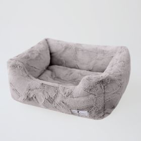 Luxe Dog Bed Collection (Color Option: Taupe, size: S)