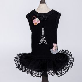 Paris Dog Dress (Color Option: Black, size: XXS)