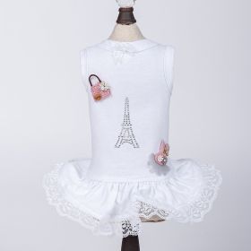 Paris Dog Dress (Color Option: White, size: XS)