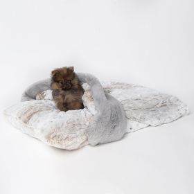 Ritz Hideaway Dog Bed (Color: Pearl Leopard & Dove Grey)