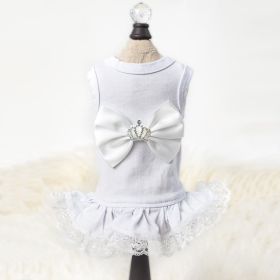 Paris Dog Dress (Color Option: White, size: XXS)