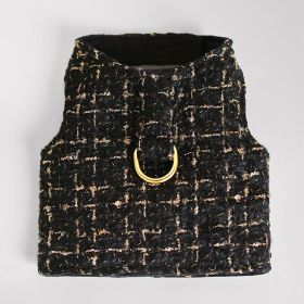 Chantel Tweed Dog Harness (Color: Black, size: SM)