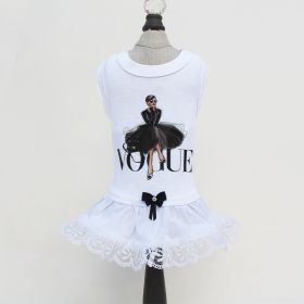 Vogue Dog Dress (Color: White, size: XS)